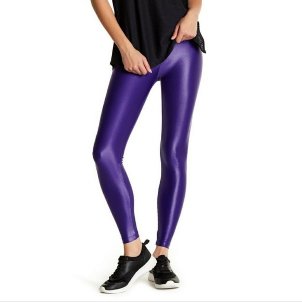 KORAL Lustrous Shine Low Waist Purple Leggings
